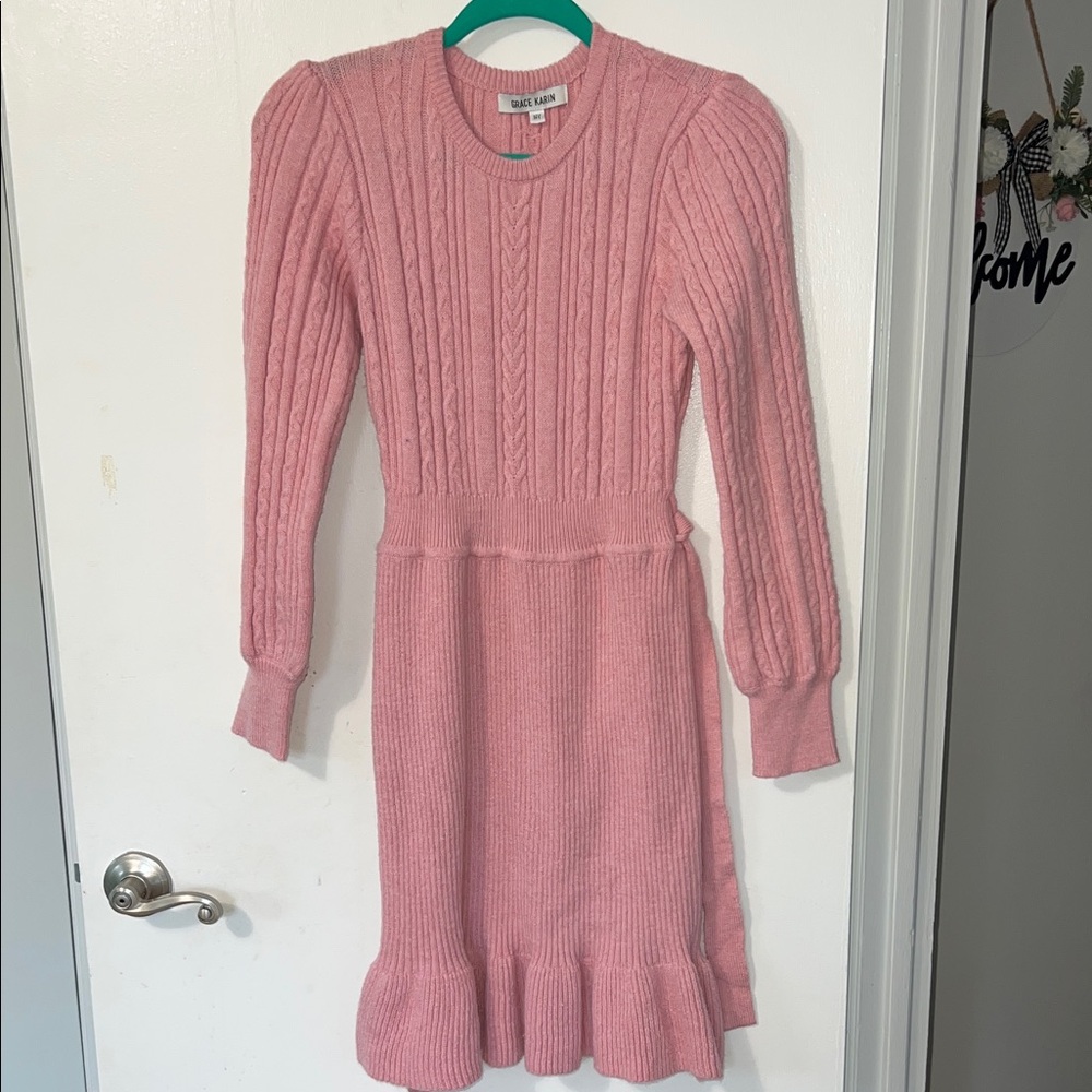 Grace Karin Pink Knit Formal Dress for Kids
